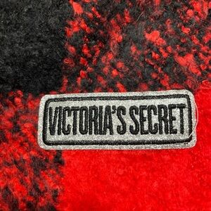 Victoria's Secret Vibrant Red and Black Checkered Scarf